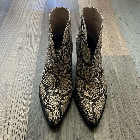 Zara V-Vamp Cowboy Snake Print Ankle Boots Size: 36 - Picture 1 of 14